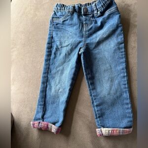 Baby Bgosh Blue Denim Jeans with Plaid Cuff 18 month